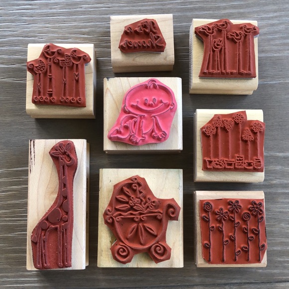 “Baby’s shower “ Set of 8 Stamping Up Scrapbook Wooden Rubber Stamps - Picture 10 of 10